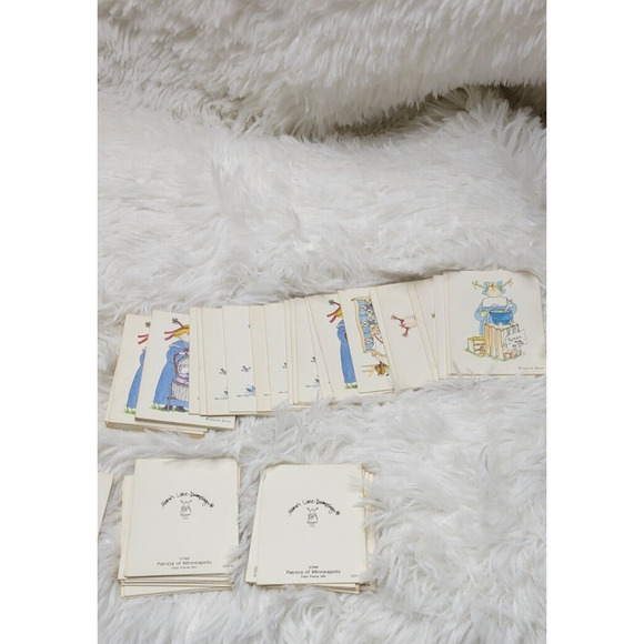Vintage 1989 Judith Nemo Mama's Little Dumplings Set of 59 Mini Blank Cards - Picture 8 of 8